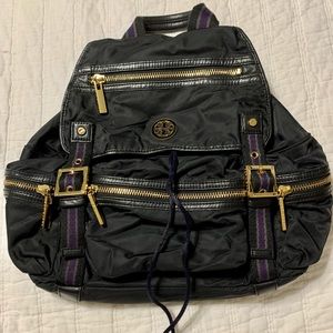 Tory Burch black nylon backpack